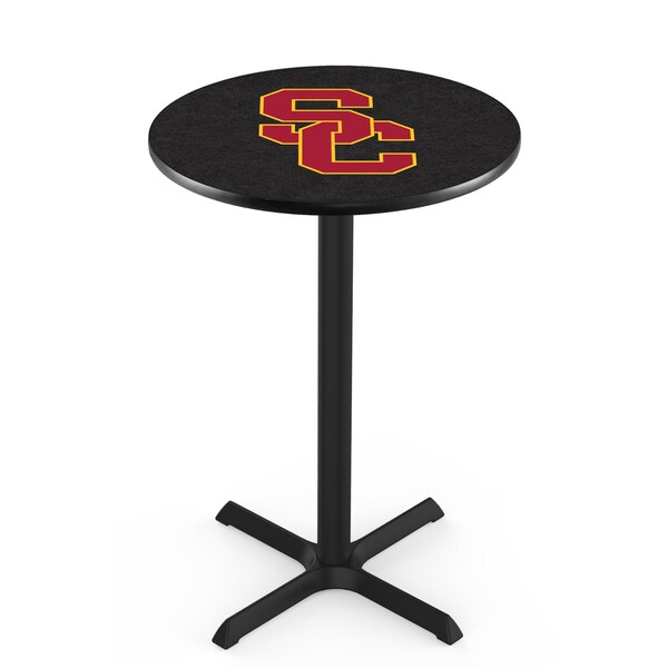 42" Blk Wrinkle USC Trojans Pub Table